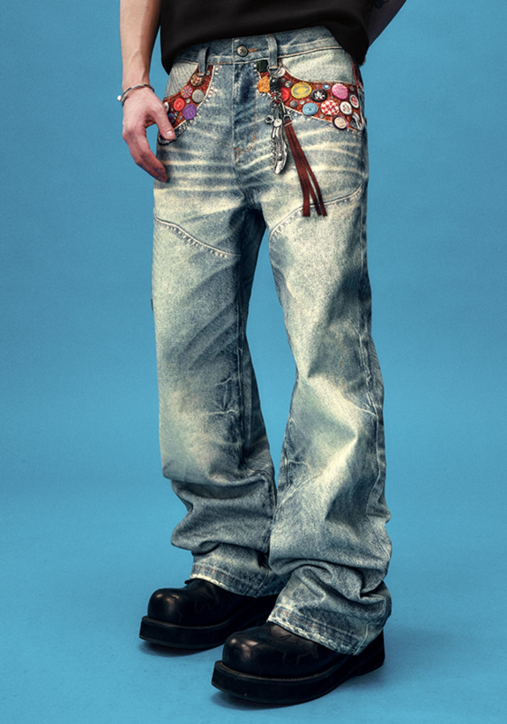 YADcrew丨YADcrew Bottlecap Badge Pants - PSYLOS 1, YADcrew丨YADcrew Bottlecap Badge Pants, Pants, YADcrew, PSYLOS 1